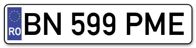 Placuta inmatriculare numar auto  BN-599-PME, BN 599 PME, BN599PME