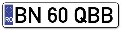 Placuta inmatriculare numar auto  BN-60-QBB, BN 60 QBB, BN60QBB