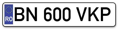 Placuta inmatriculare numar auto  BN-600-VKP, BN 600 VKP, BN600VKP