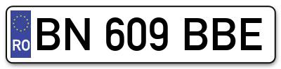 Placuta inmatriculare numar auto  BN-609-BBE, BN 609 BBE, BN609BBE