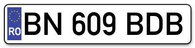 Placuta inmatriculare numar auto  BN-609-BDB, BN 609 BDB, BN609BDB