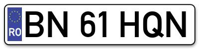 Placuta inmatriculare numar auto  BN-61-HQN, BN 61 HQN, BN61HQN