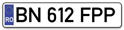Placuta inmatriculare numar auto  BN-612-FPP, BN 612 FPP, BN612FPP