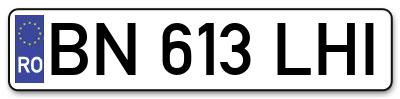 Placuta inmatriculare numar auto  BN-613-LHI, BN 613 LHI, BN613LHI