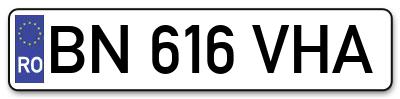Placuta inmatriculare numar auto  BN-616-VHA, BN 616 VHA, BN616VHA