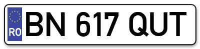 Placuta inmatriculare numar auto  BN-617-QUT, BN 617 QUT, BN617QUT