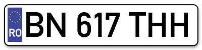 Placuta inmatriculare numar auto  BN-617-THH, BN 617 THH, BN617THH