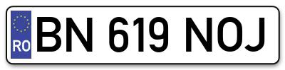 Placuta inmatriculare numar auto  BN-619-NOJ, BN 619 NOJ, BN619NOJ