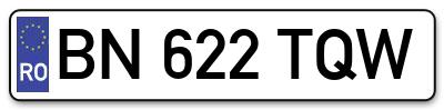 Placuta inmatriculare numar auto  BN-622-TQW, BN 622 TQW, BN622TQW