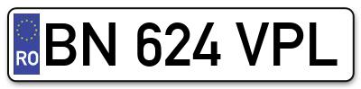 Placuta inmatriculare numar auto  BN-624-VPL, BN 624 VPL, BN624VPL