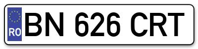 Placuta inmatriculare numar auto  BN-626-CRT, BN 626 CRT, BN626CRT
