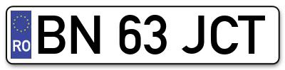 Placuta inmatriculare numar auto  BN-63-JCT, BN 63 JCT, BN63JCT