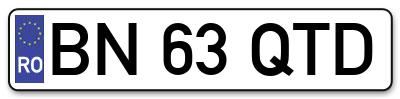 Placuta inmatriculare numar auto  BN-63-QTD, BN 63 QTD, BN63QTD