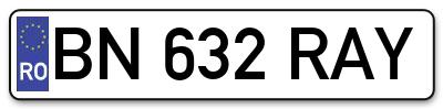 Placuta inmatriculare numar auto  BN-632-RAY, BN 632 RAY, BN632RAY