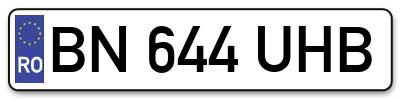 Placuta inmatriculare numar auto  BN-644-UHB, BN 644 UHB, BN644UHB