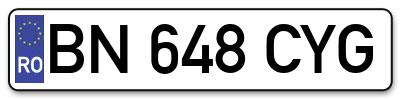 Placuta inmatriculare numar auto  BN-648-CYG, BN 648 CYG, BN648CYG