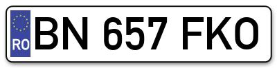 Placuta inmatriculare numar auto  BN-657-FKO, BN 657 FKO, BN657FKO