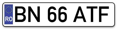 Placuta inmatriculare numar auto  BN-66-ATF, BN 66 ATF, BN66ATF