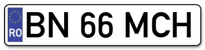 Placuta inmatriculare numar auto  BN-66-MCH, BN 66 MCH, BN66MCH