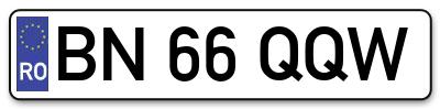 Placuta inmatriculare numar auto  BN-66-QQW, BN 66 QQW, BN66QQW