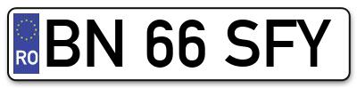 Placuta inmatriculare numar auto  BN-66-SFY, BN 66 SFY, BN66SFY