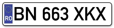 Placuta inmatriculare numar auto  BN-663-XKX, BN 663 XKX, BN663XKX