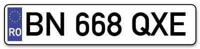 Placuta inmatriculare numar auto  BN-668-QXE, BN 668 QXE, BN668QXE