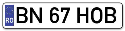 Placuta inmatriculare numar auto  BN-67-HOB, BN 67 HOB, BN67HOB