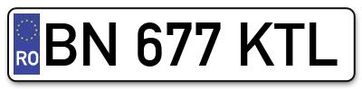Placuta inmatriculare numar auto  BN-677-KTL, BN 677 KTL, BN677KTL