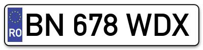 Placuta inmatriculare numar auto  BN-678-WDX, BN 678 WDX, BN678WDX