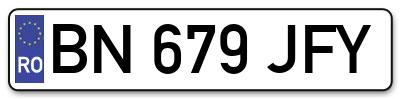 Placuta inmatriculare numar auto  BN-679-JFY, BN 679 JFY, BN679JFY