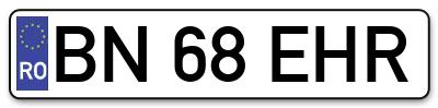 Placuta inmatriculare numar auto  BN-68-EHR, BN 68 EHR, BN68EHR