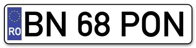 Placuta inmatriculare numar auto  BN-68-PON, BN 68 PON, BN68PON