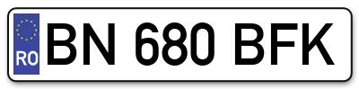 Placuta inmatriculare numar auto  BN-680-BFK, BN 680 BFK, BN680BFK