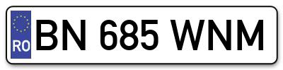 Placuta inmatriculare numar auto  BN-685-WNM, BN 685 WNM, BN685WNM