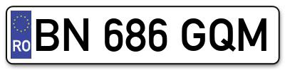 Placuta inmatriculare numar auto  BN-686-GQM, BN 686 GQM, BN686GQM
