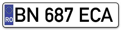 Placuta inmatriculare numar auto  BN-687-ECA, BN 687 ECA, BN687ECA