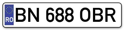 Placuta inmatriculare numar auto  BN-688-OBR, BN 688 OBR, BN688OBR
