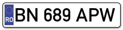 Placuta inmatriculare numar auto  BN-689-APW, BN 689 APW, BN689APW