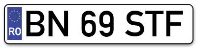 Placuta inmatriculare numar auto  BN-69-STF, BN 69 STF, BN69STF