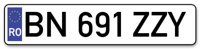Placuta inmatriculare numar auto  BN-691-ZZY, BN 691 ZZY, BN691ZZY