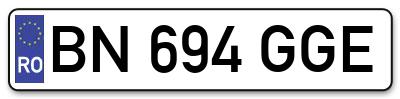 Placuta inmatriculare numar auto  BN-694-GGE, BN 694 GGE, BN694GGE
