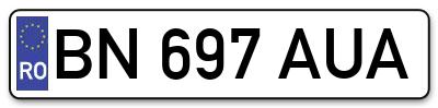 Placuta inmatriculare numar auto  BN-697-AUA, BN 697 AUA, BN697AUA