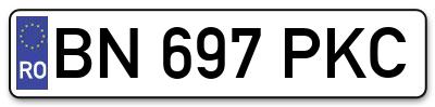Placuta inmatriculare numar auto  BN-697-PKC, BN 697 PKC, BN697PKC