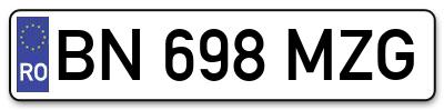 Placuta inmatriculare numar auto  BN-698-MZG, BN 698 MZG, BN698MZG