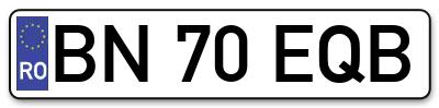Placuta inmatriculare numar auto  BN-70-EQB, BN 70 EQB, BN70EQB