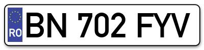 Placuta inmatriculare numar auto  BN-702-FYV, BN 702 FYV, BN702FYV