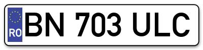 Placuta inmatriculare numar auto  BN-703-ULC, BN 703 ULC, BN703ULC