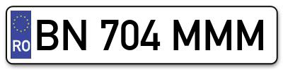 Placuta inmatriculare numar auto  BN-704-MMM, BN 704 MMM, BN704MMM