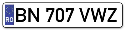 Placuta inmatriculare numar auto  BN-707-VWZ, BN 707 VWZ, BN707VWZ